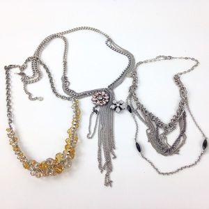 Bundle of 3 Simply Vera Wang Silver Tone Necklaces